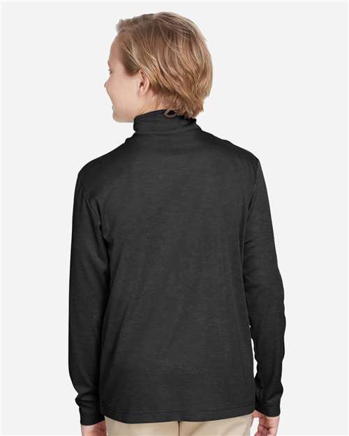 Youth Zone Sonic Heather Performance Quarter-Zip Pullover - Black Heather