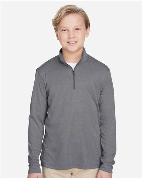 Youth Zone Sonic Heather Performance Quarter-Zip Pullover - Dark Grey Heather