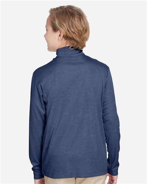 Youth Zone Sonic Heather Performance Quarter-Zip Pullover - Sport Dark Navy Heather