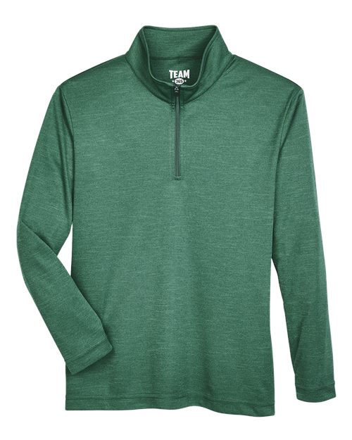 Youth Zone Sonic Heather Performance Quarter-Zip Pullover - Sport Forest Heather