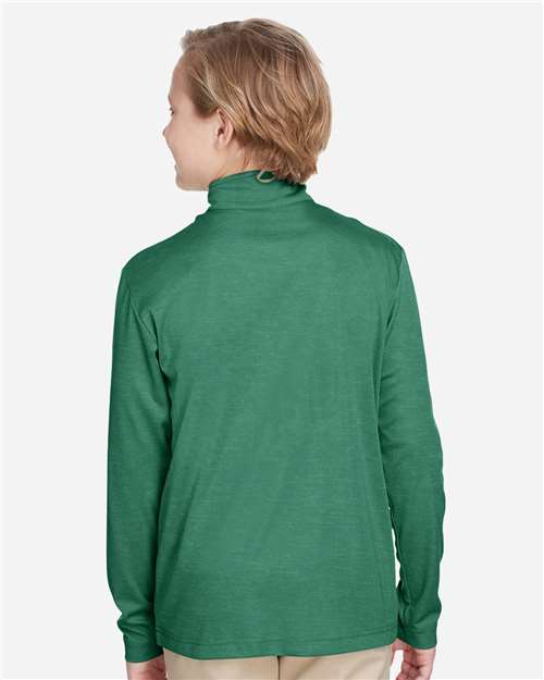 Youth Zone Sonic Heather Performance Quarter-Zip Pullover - Sport Forest Heather