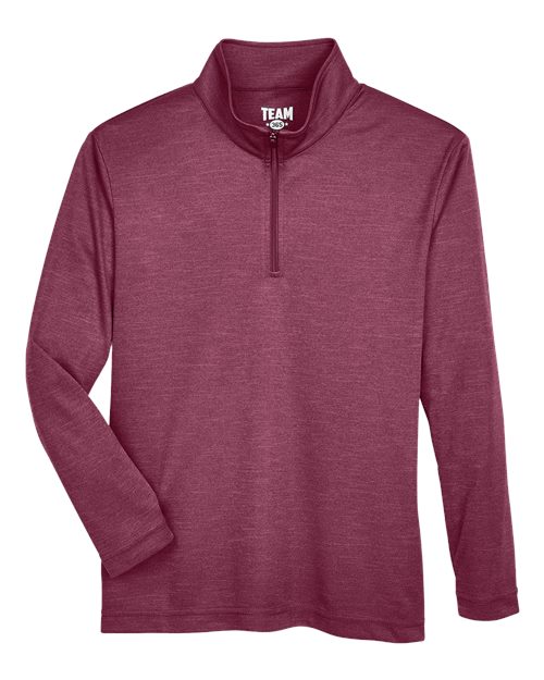 Youth Zone Sonic Heather Performance Quarter-Zip Pullover - Sport Maroon Heather