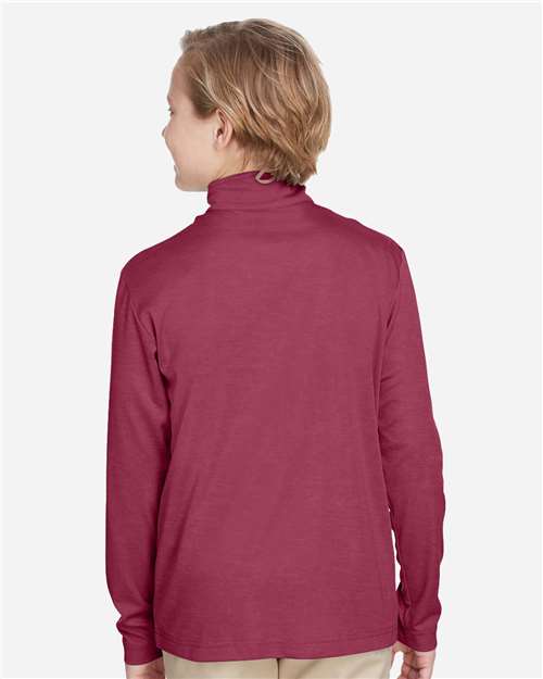 Youth Zone Sonic Heather Performance Quarter-Zip Pullover - Sport Maroon Heather