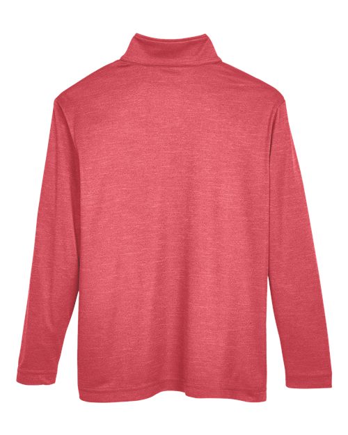 Youth Zone Sonic Heather Performance Quarter-Zip Pullover - Sport Red Heather