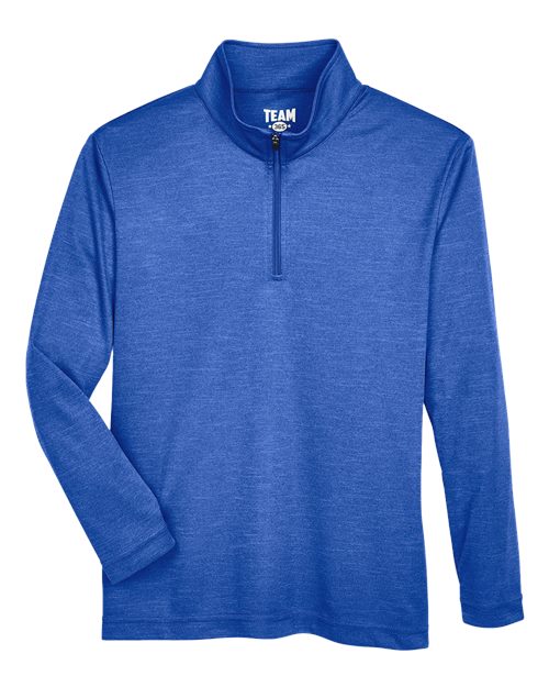 Youth Zone Sonic Heather Performance Quarter-Zip Pullover - Sport Royal Heather