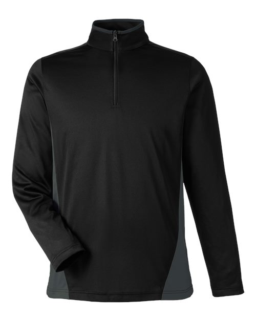 Men's Flash Snag Protection Plus IL Colorblock Quarter-Zip Pullover - Black/ Dark Charcoal