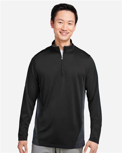 Men's Flash Snag Protection Plus IL Colorblock Quarter-Zip Pullover - Black/ Dark Charcoal