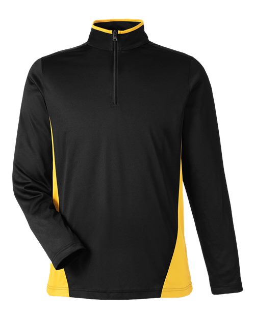 Men's Flash Snag Protection Plus IL Colorblock Quarter-Zip Pullover - Black/ Sunray Yellow