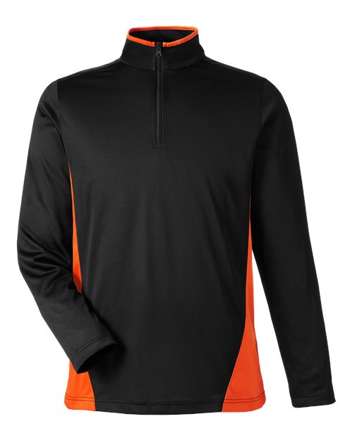 Men's Flash Snag Protection Plus IL Colorblock Quarter-Zip Pullover - Black/ Team Orange