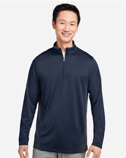 Men's Flash Snag Protection Plus IL Colorblock Quarter-Zip Pullover - Dark Navy/ Dark Charcoal