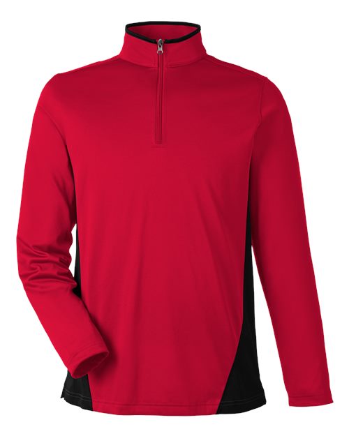 Men's Flash Snag Protection Plus IL Colorblock Quarter-Zip Pullover - Red/ Black