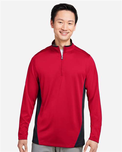 Men's Flash Snag Protection Plus IL Colorblock Quarter-Zip Pullover - Red/ Black