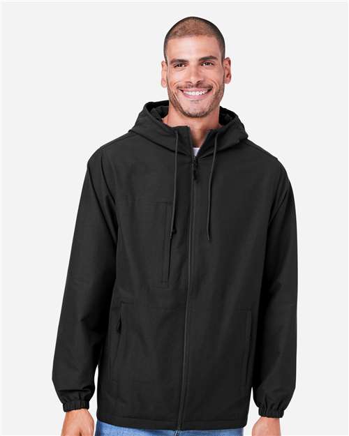 Unisex Flex Twill Hooded Jacket - Black