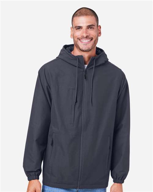Unisex Flex Twill Hooded Jacket - Dark Charcoal