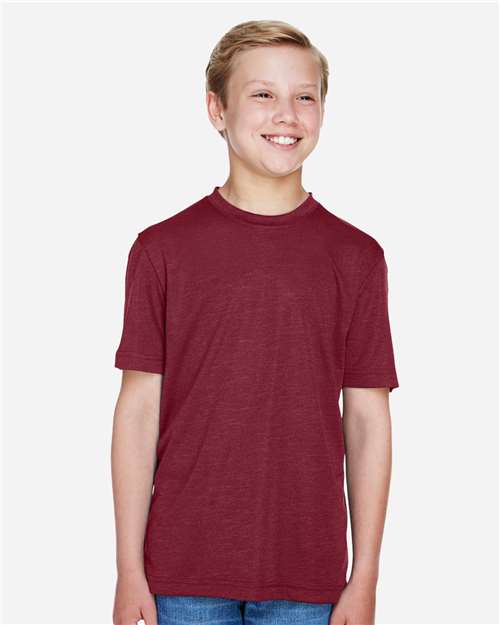 Youth Sonic Heather Performance T-Shirt - Sport Maroon Heather