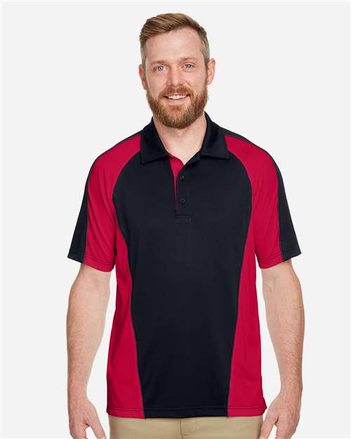 Men's Advantage Snag Protection Plus IL Colorblock Polo - Black/ Red/ Dark Charcoal