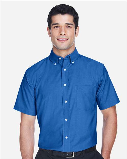 Men's Oxford Short Sleeve with Stain-Release - French Blue