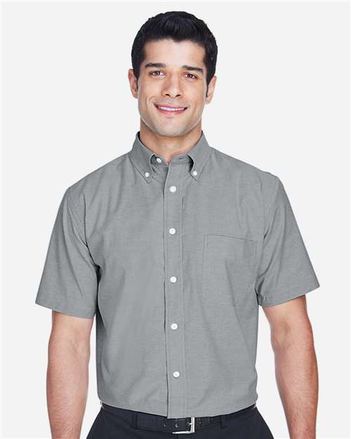 Men's Oxford Short Sleeve with Stain-Release - Oxford Grey