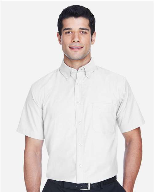 Men's Oxford Short Sleeve with Stain-Release - White