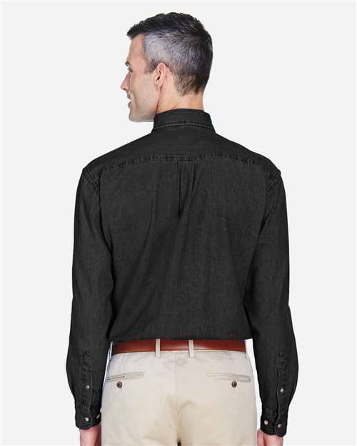 Men's Denim Shirt - Washed Black