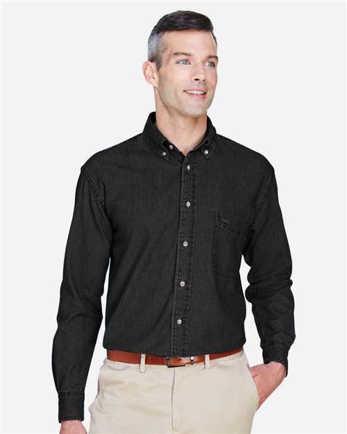 Men's Denim Shirt - Washed Black