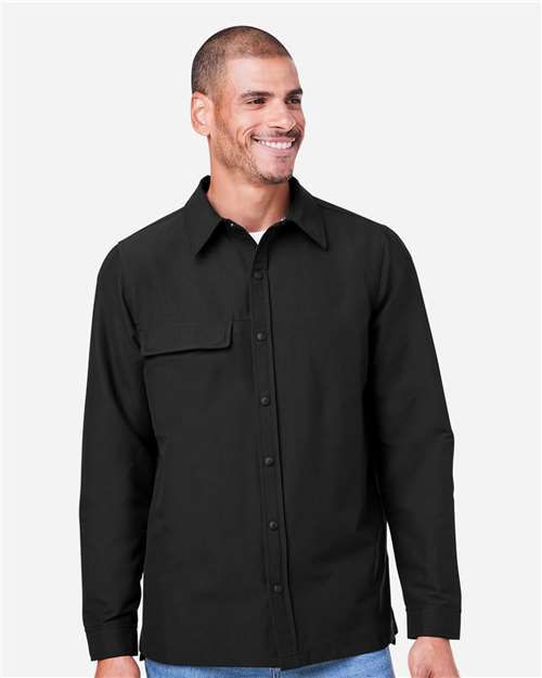 Unisex Flex Twill Overshirt Jacket - Black