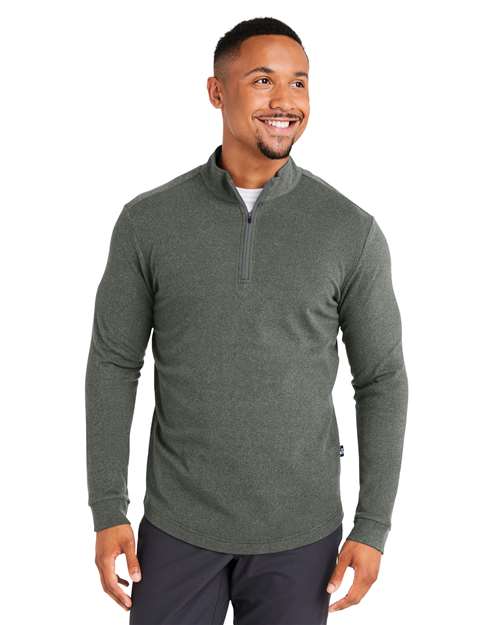 Men's Emery Quarter-Zip Pullover - Olive/ Grey Heather