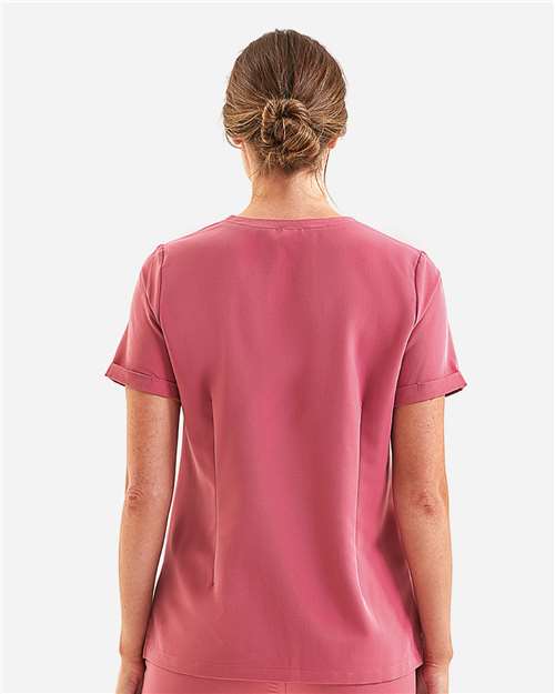 Women's Invincible V-Neck Stretch Scrub Top - Calm Pink