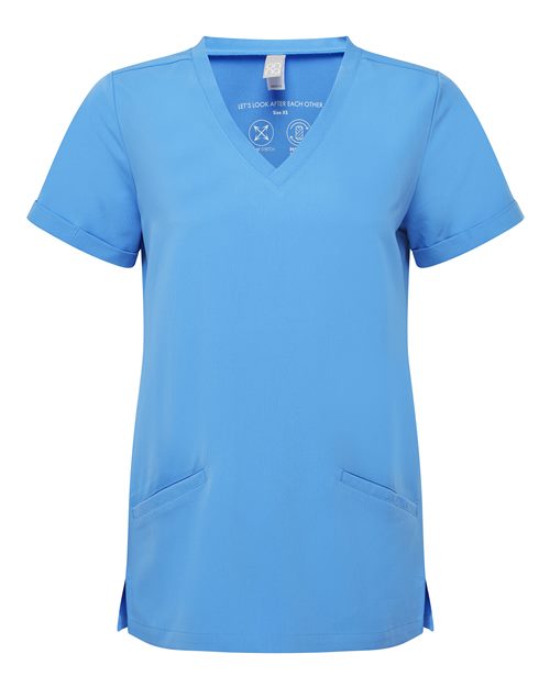 Women's Invincible V-Neck Stretch Scrub Top - Ceil Blue