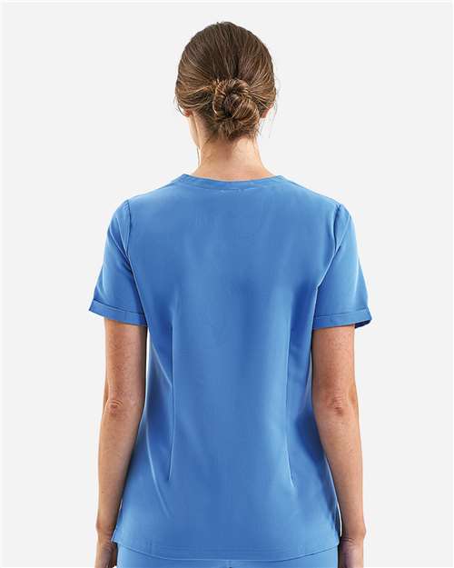 Women's Invincible V-Neck Stretch Scrub Top - Ceil Blue