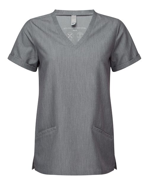 Women's Invincible V-Neck Stretch Scrub Top - Dynamo Grey