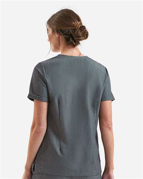 Women's Invincible V-Neck Stretch Scrub Top - Dynamo Grey