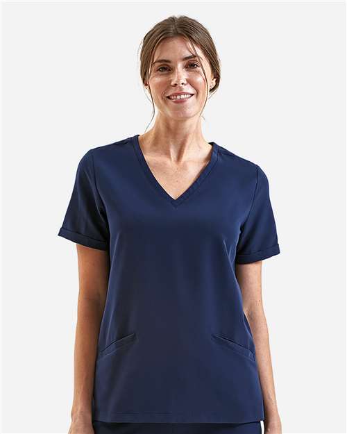 Women's Invincible V-Neck Stretch Scrub Top - Navy