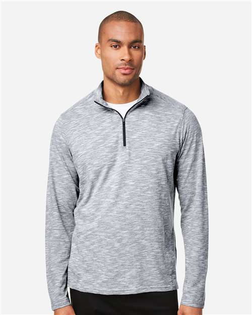 Men's Eclipse Jacquard Quarter-Zip Pullover - Black Heather
