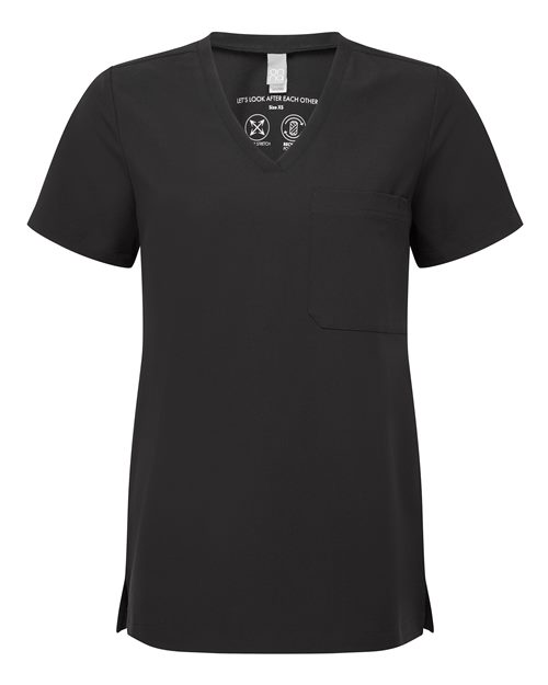 Women's Limitless V-Neck Stretch Scrub Top - Black
