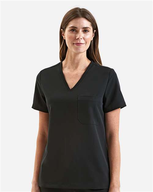 Women's Limitless V-Neck Stretch Scrub Top - Black