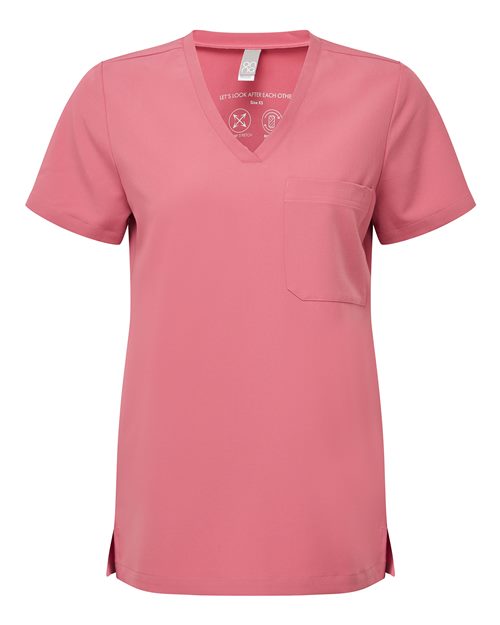 Women's Limitless V-Neck Stretch Scrub Top - Calm Pink