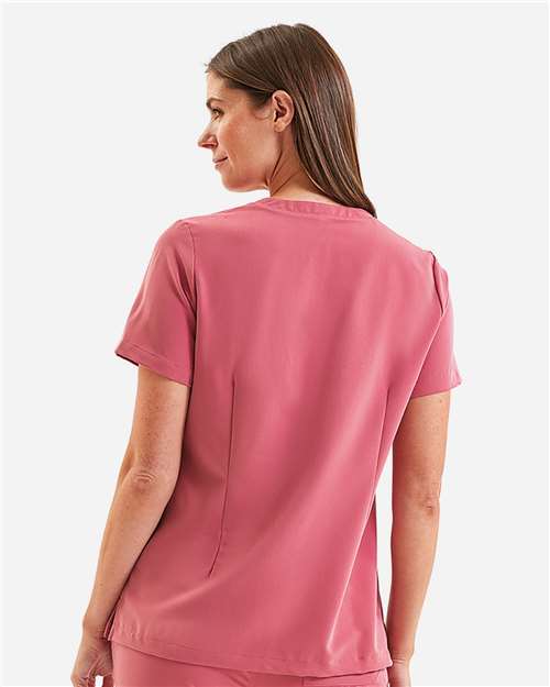 Women's Limitless V-Neck Stretch Scrub Top - Calm Pink