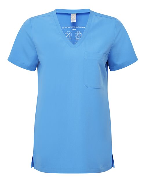 Women's Limitless V-Neck Stretch Scrub Top - Ceil Blue