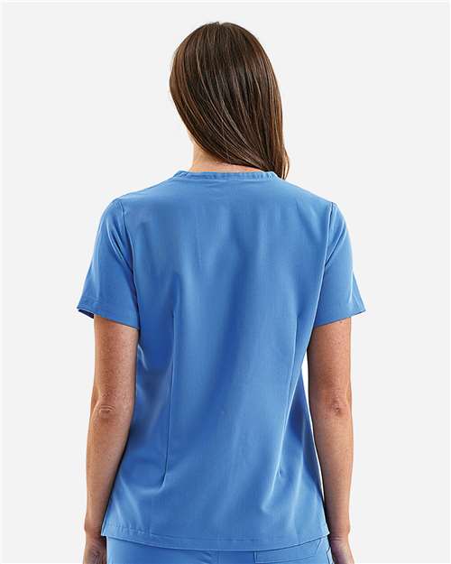 Women's Limitless V-Neck Stretch Scrub Top - Ceil Blue