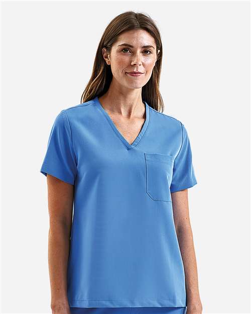 Women's Limitless V-Neck Stretch Scrub Top - Ceil Blue