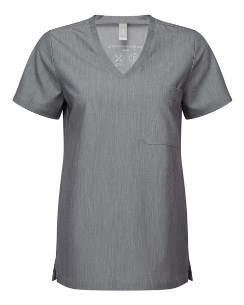 Women's Limitless V-Neck Stretch Scrub Top - Dynamo Grey