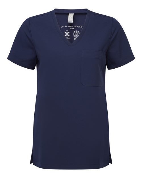 Women's Limitless V-Neck Stretch Scrub Top - Navy