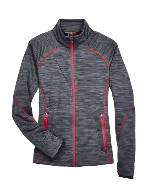 Women's Flux Mélange Bonded Fleece Jacket - Carbon/ Olympic Red