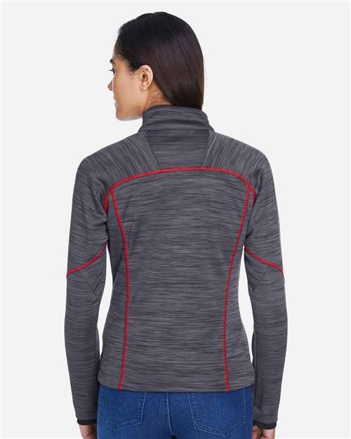 Women's Flux Mélange Bonded Fleece Jacket - Carbon/ Olympic Red