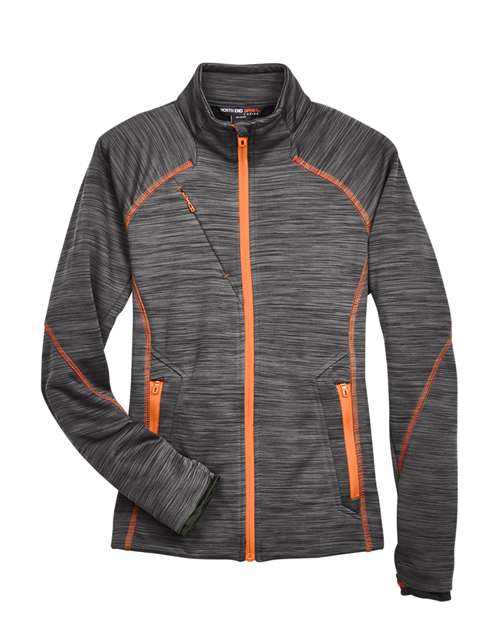 Women's Flux Mélange Bonded Fleece Jacket - Carbon/ Orange Soda
