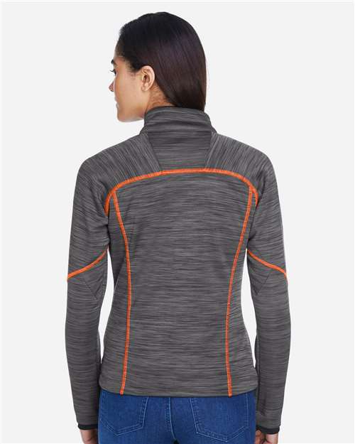 Women's Flux Mélange Bonded Fleece Jacket - Carbon/ Orange Soda