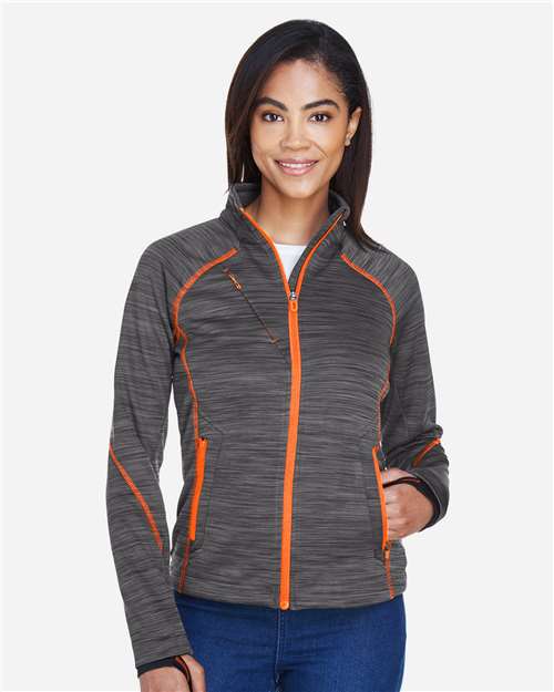 Women's Flux Mélange Bonded Fleece Jacket - Carbon/ Orange Soda