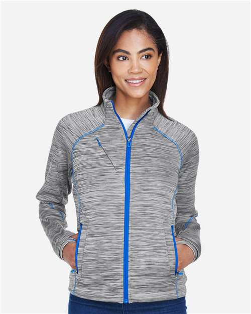 Women's Flux Mélange Bonded Fleece Jacket - Platinum/ Olympic Blue