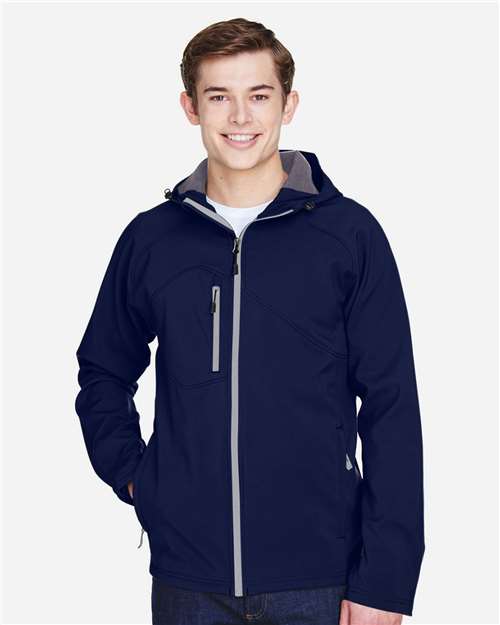 Men's Prospect Two-Layer Fleece Bonded Soft Shell Hooded Jacket - Classic Navy